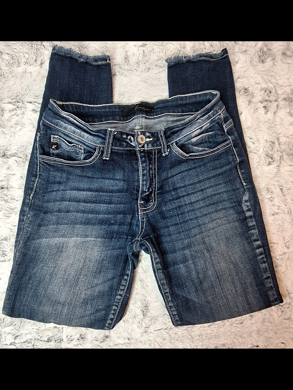 KanCan Raw Hem Ankle Skinny Jeans Wash VBK1290A Size 26 / 5